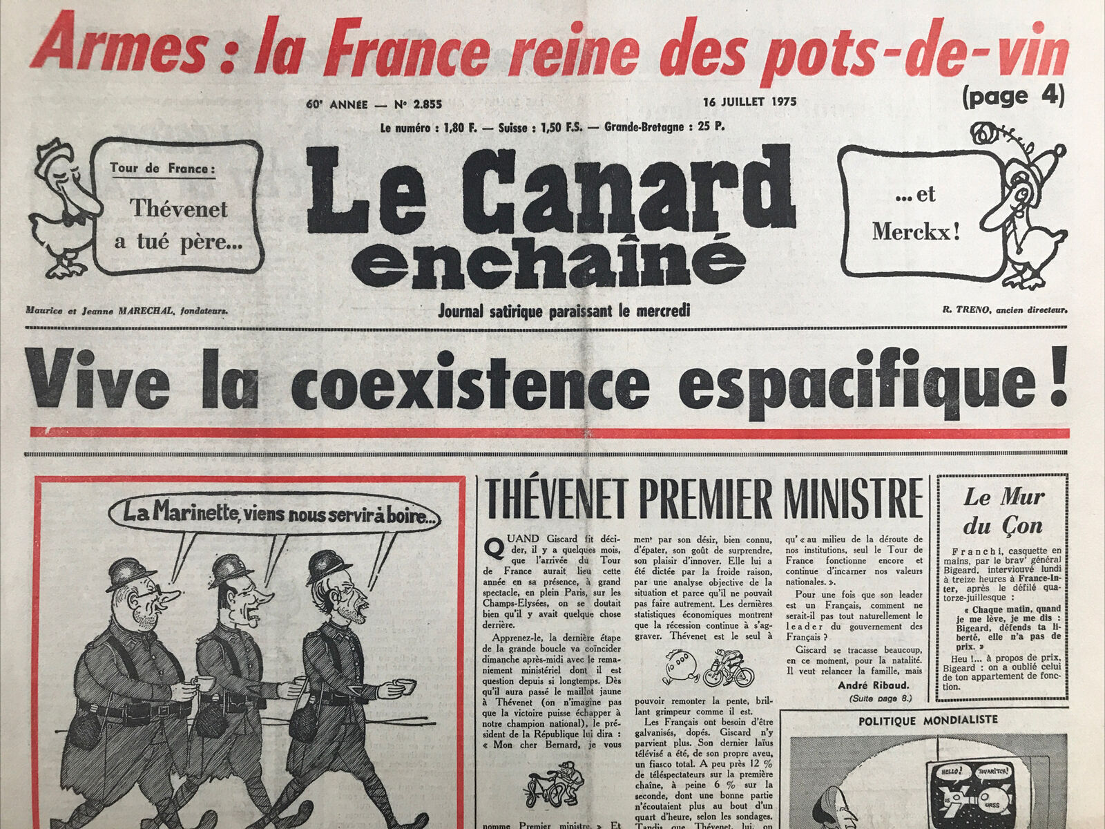 Couac ! | Acheter un Canard | Vente d'Anciens Journaux du Canard Enchaîné. Des Journaux Satiriques de Collection, Historiques & Authentiques de 1916 à 2004 ! | 2855