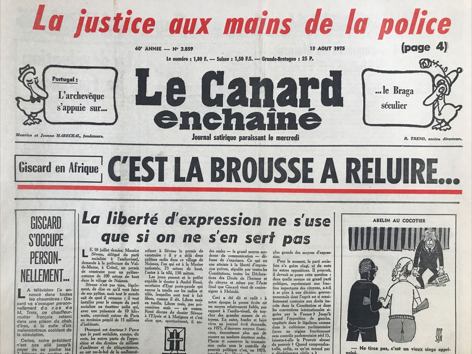 Couac ! | Acheter un Canard | Vente d'Anciens Journaux du Canard Enchaîné. Des Journaux Satiriques de Collection, Historiques & Authentiques de 1916 à 2004 ! | 2859