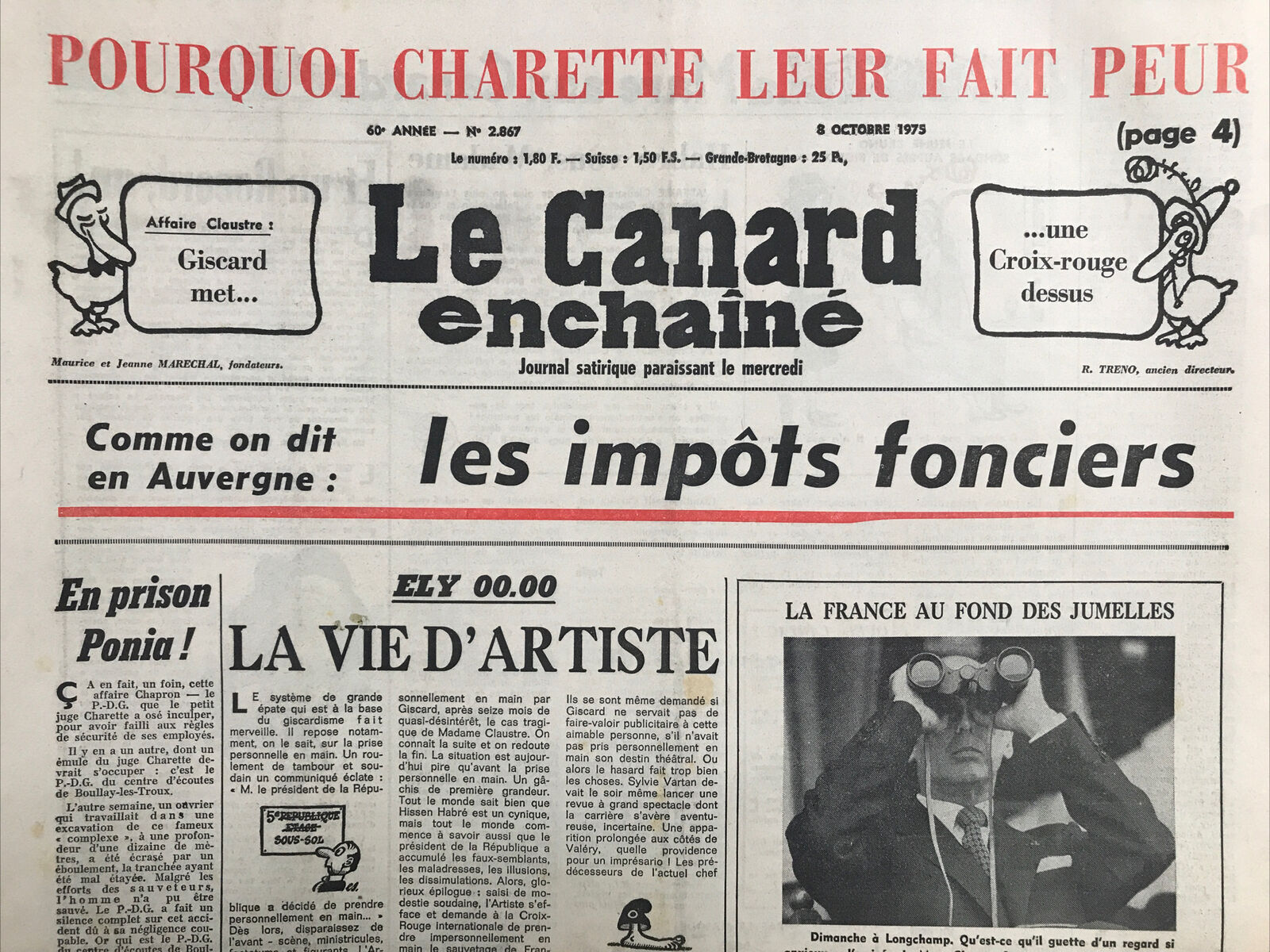 Couac ! | Acheter un Canard | Vente d'Anciens Journaux du Canard Enchaîné. Des Journaux Satiriques de Collection, Historiques & Authentiques de 1916 à 2004 ! | 2867