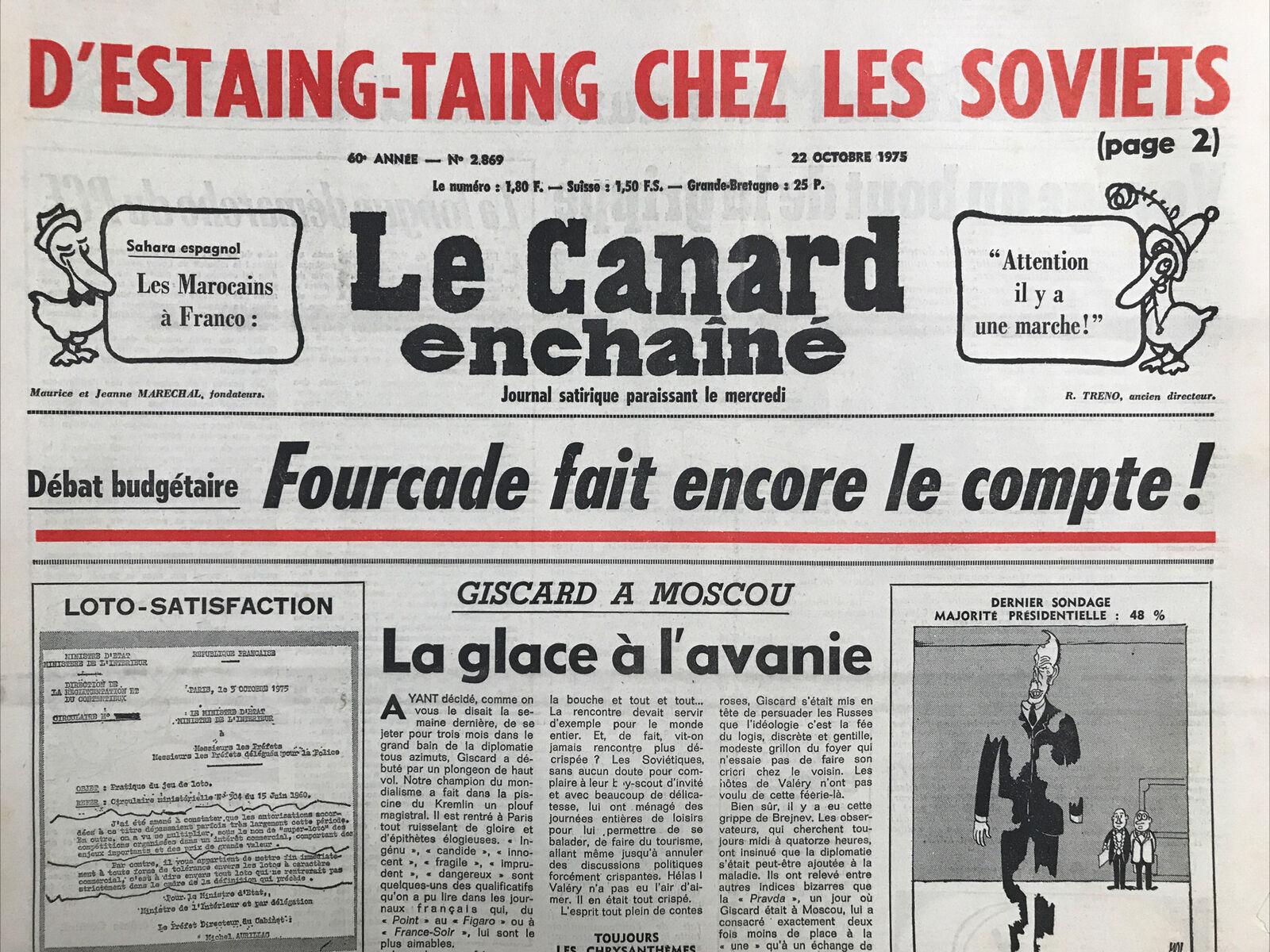 Couac ! | Acheter un Canard | Vente d'Anciens Journaux du Canard Enchaîné. Des Journaux Satiriques de Collection, Historiques & Authentiques de 1916 à 2004 ! | 2869