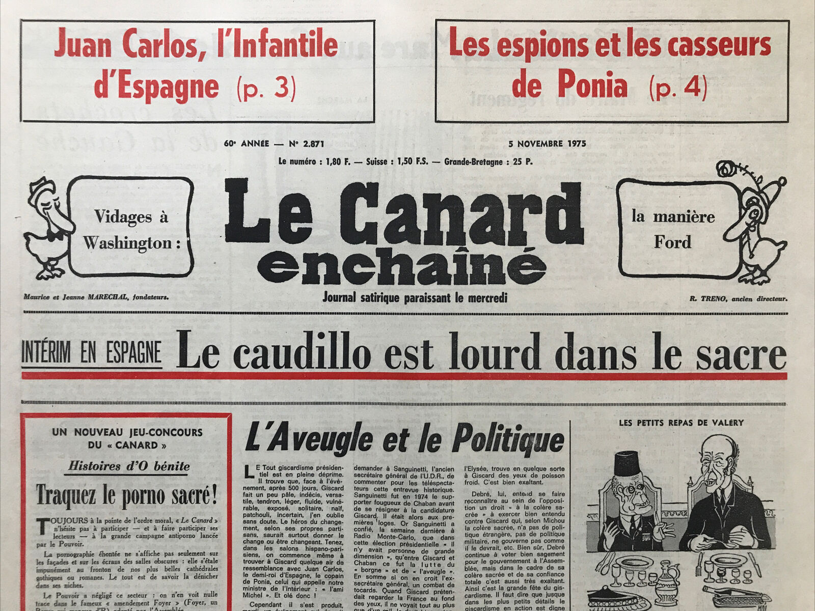 Couac ! | Acheter un Canard | Vente d'Anciens Journaux du Canard Enchaîné. Des Journaux Satiriques de Collection, Historiques & Authentiques de 1916 à 2004 ! | 2871