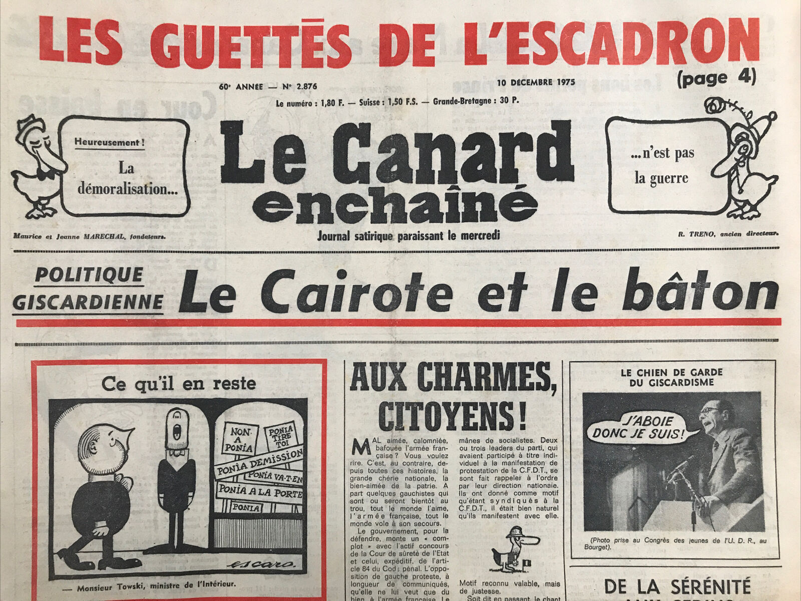 Couac ! | Acheter un Canard | Vente d'Anciens Journaux du Canard Enchaîné. Des Journaux Satiriques de Collection, Historiques & Authentiques de 1916 à 2004 ! | 2876