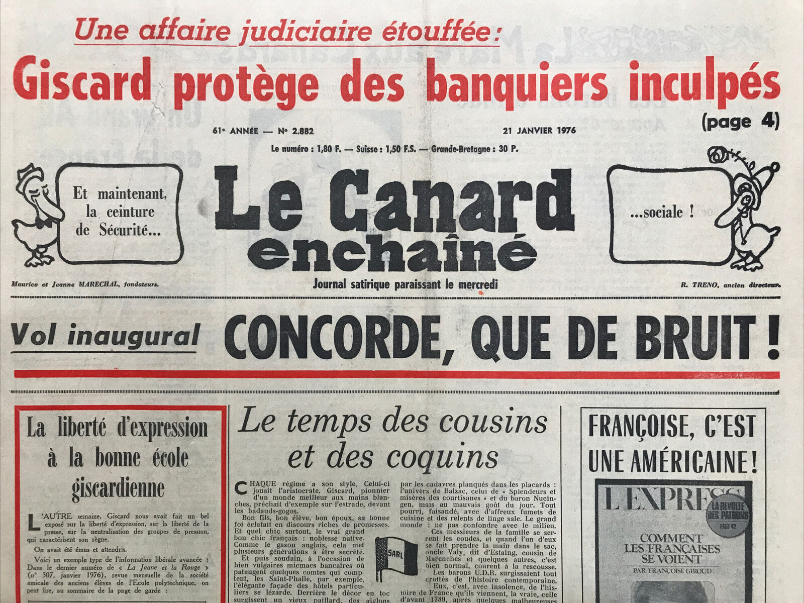 Couac ! | Acheter un Canard | Vente d'Anciens Journaux du Canard Enchaîné. Des Journaux Satiriques de Collection, Historiques & Authentiques de 1916 à 2004 ! | 2882