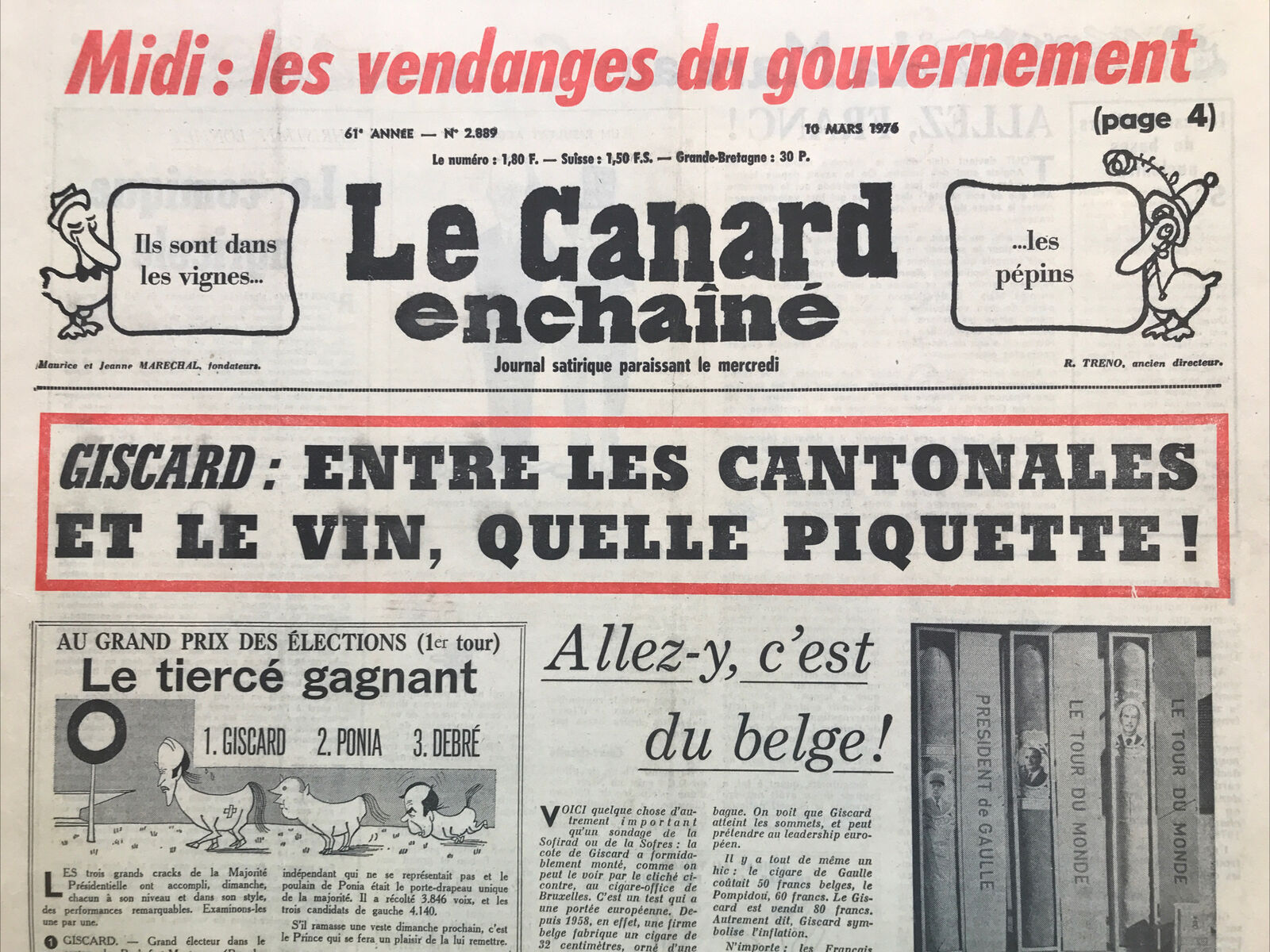 Couac ! | Acheter un Canard | Vente d'Anciens Journaux du Canard Enchaîné. Des Journaux Satiriques de Collection, Historiques & Authentiques de 1916 à 2004 ! | 2889