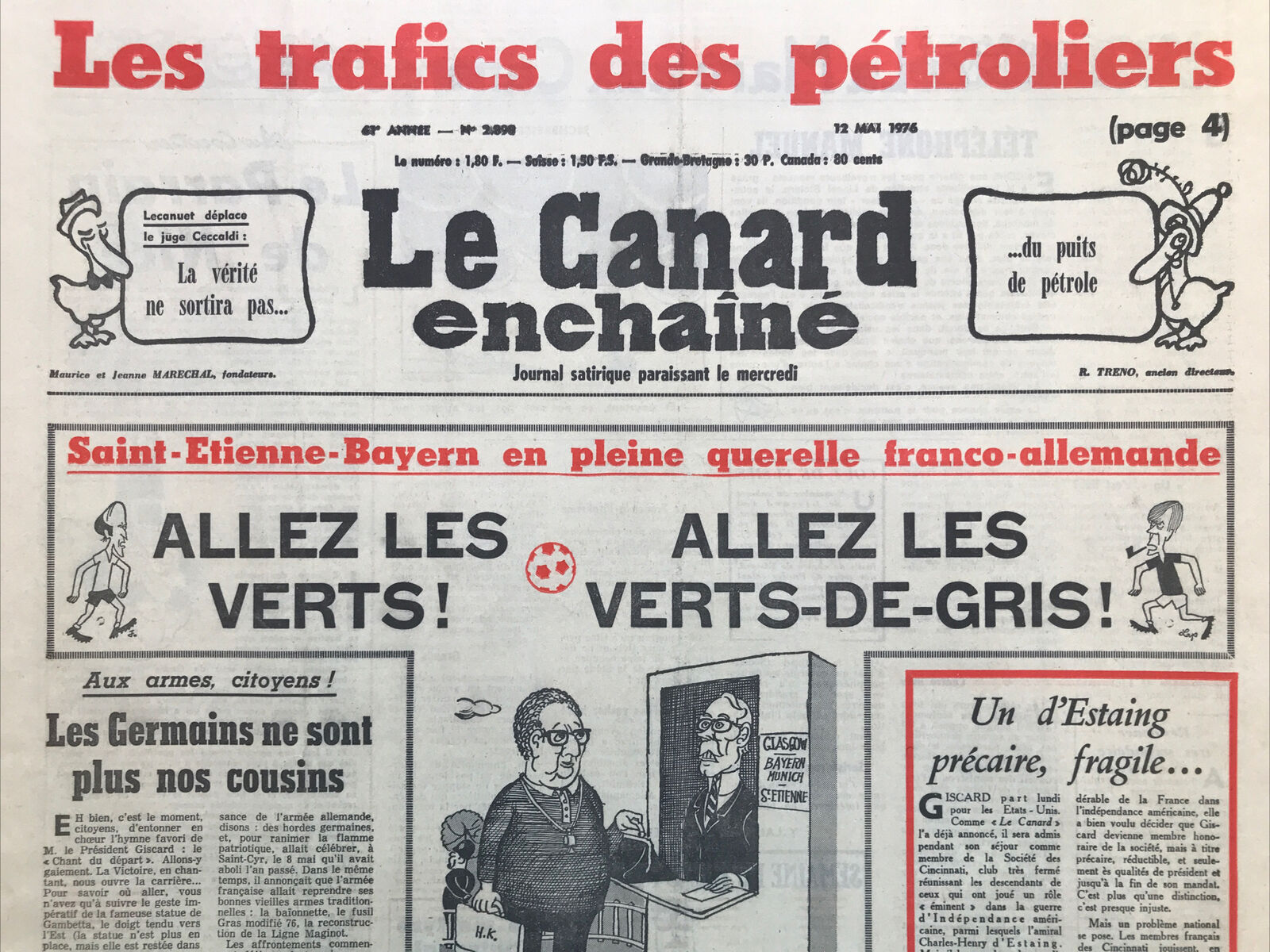 Couac ! | Acheter un Canard | Vente d'Anciens Journaux du Canard Enchaîné. Des Journaux Satiriques de Collection, Historiques & Authentiques de 1916 à 2004 ! | 2898