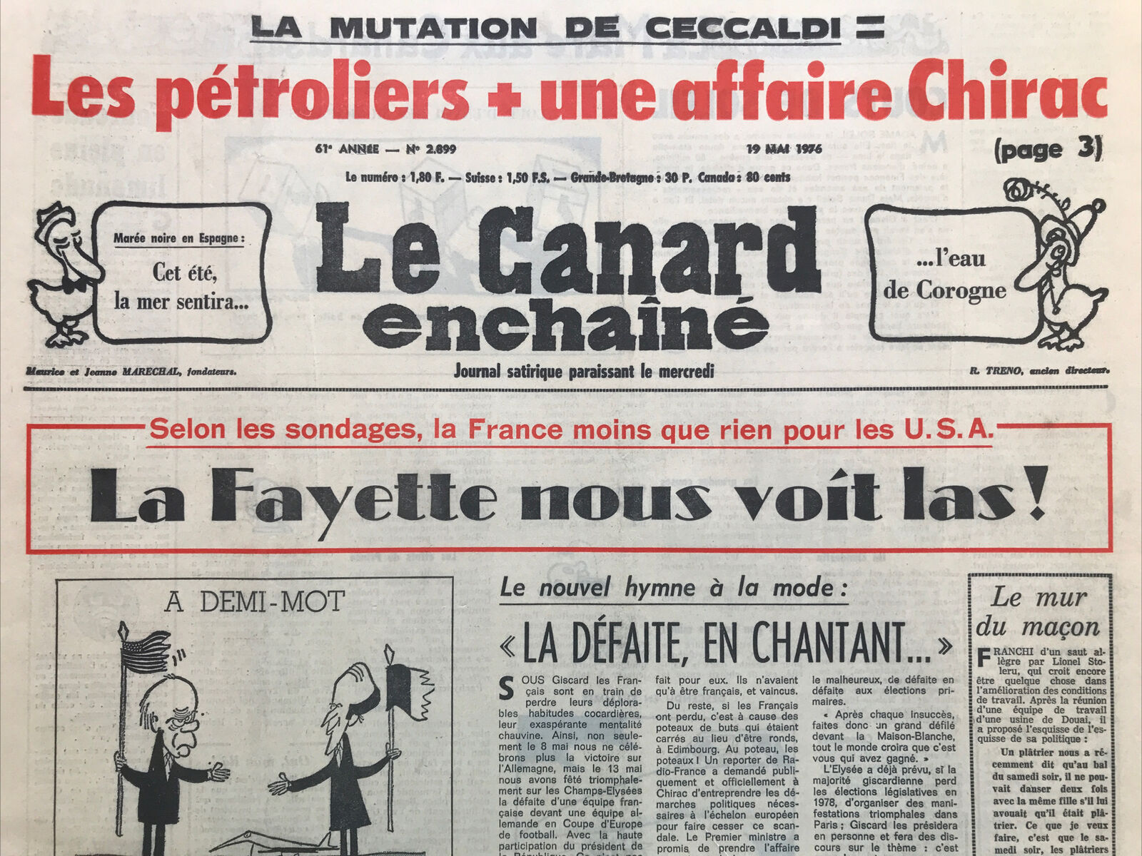 Couac ! | Acheter un Canard | Vente d'Anciens Journaux du Canard Enchaîné. Des Journaux Satiriques de Collection, Historiques & Authentiques de 1916 à 2004 ! | 2899