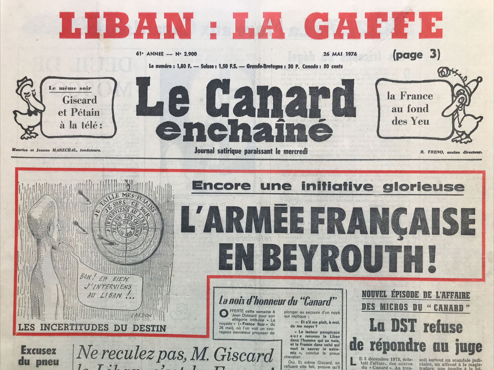 Couac ! | Acheter un Canard | Vente d'Anciens Journaux du Canard Enchaîné. Des Journaux Satiriques de Collection, Historiques & Authentiques de 1916 à 2004 ! | 2900