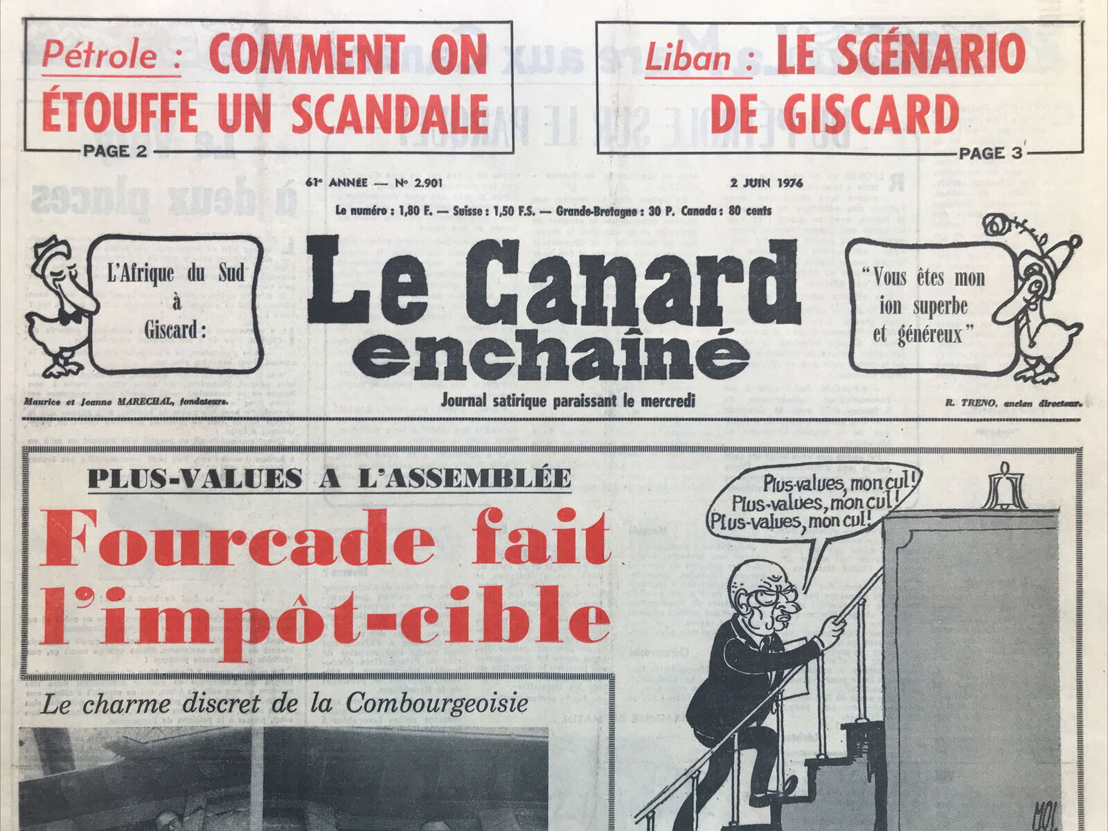 Couac ! | Acheter un Canard | Vente d'Anciens Journaux du Canard Enchaîné. Des Journaux Satiriques de Collection, Historiques & Authentiques de 1916 à 2004 ! | 2901