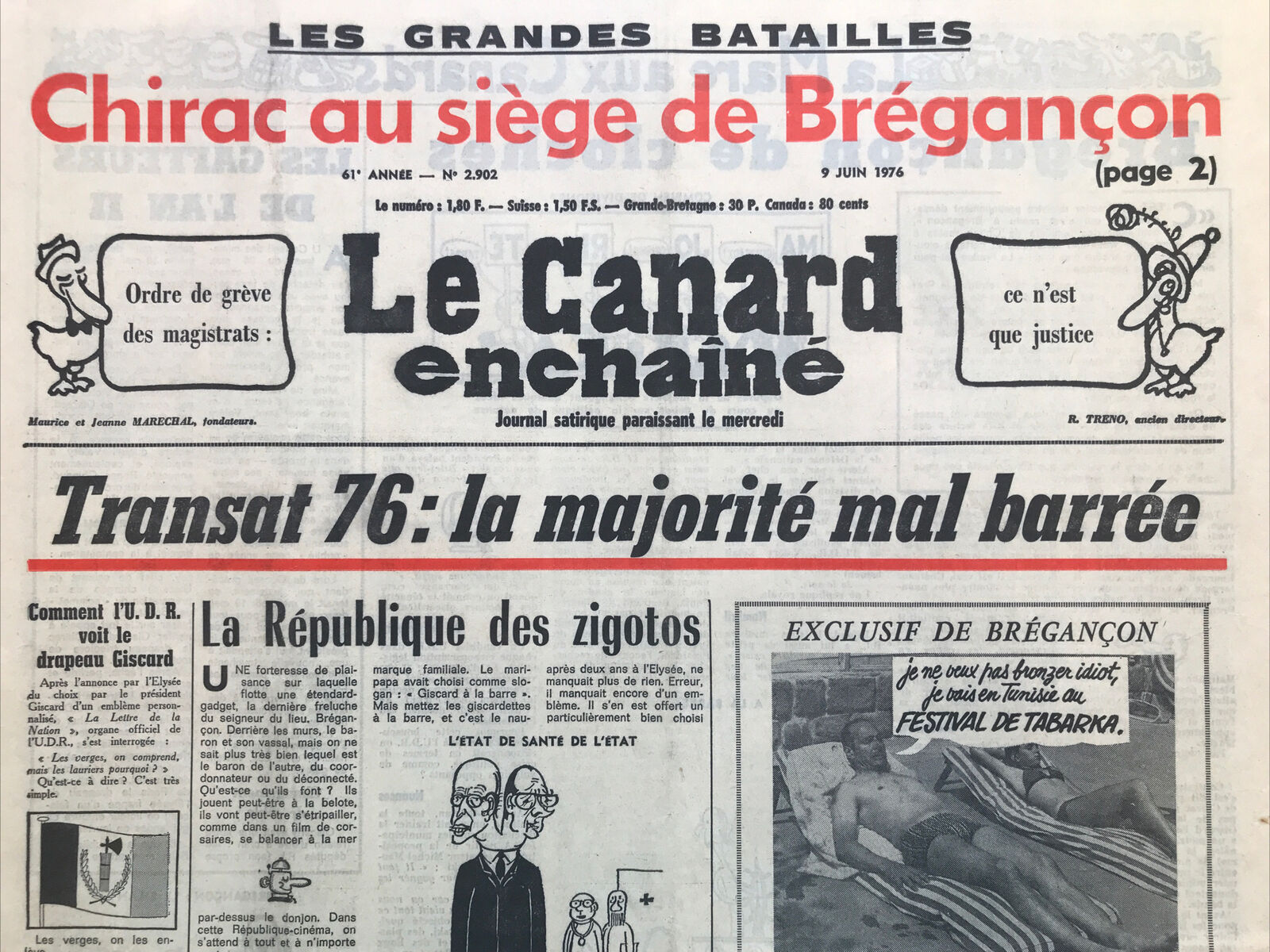 Couac ! | Acheter un Canard | Vente d'Anciens Journaux du Canard Enchaîné. Des Journaux Satiriques de Collection, Historiques & Authentiques de 1916 à 2004 ! | 2902