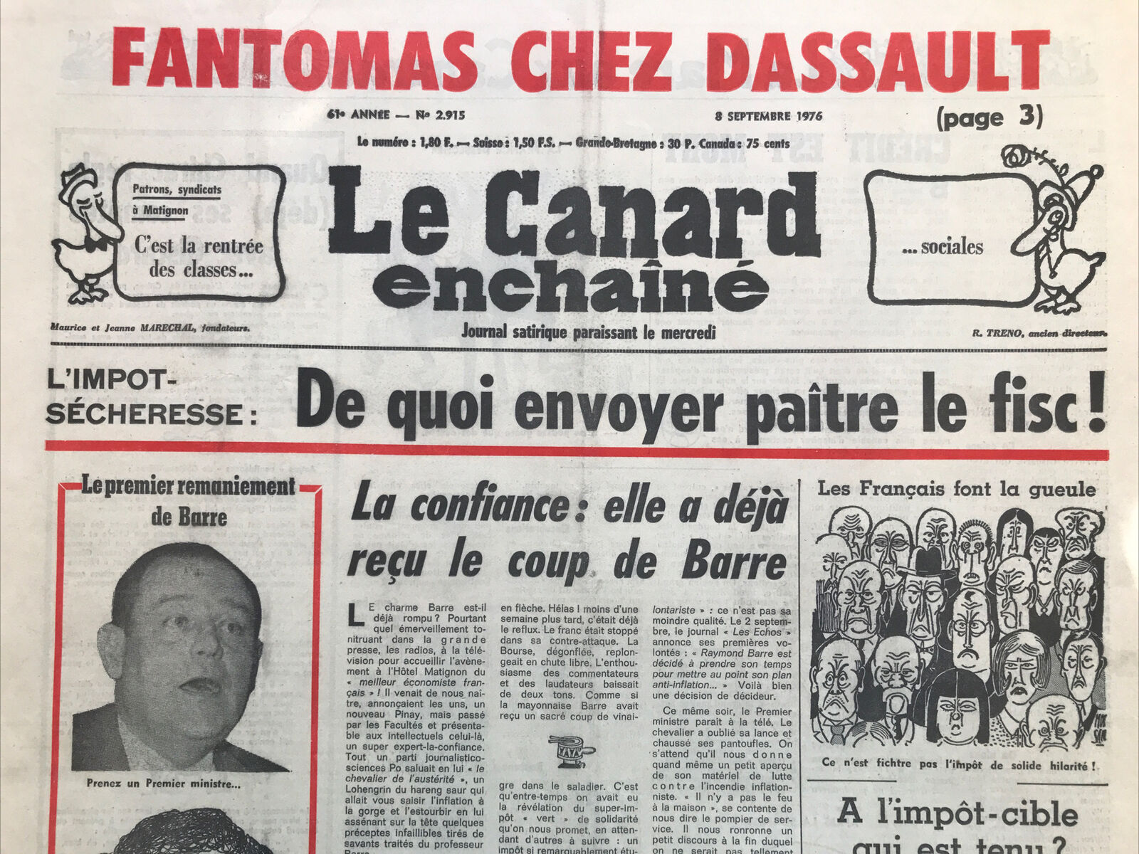 Couac ! | Acheter un Canard | Vente d'Anciens Journaux du Canard Enchaîné. Des Journaux Satiriques de Collection, Historiques & Authentiques de 1916 à 2004 ! | 2915