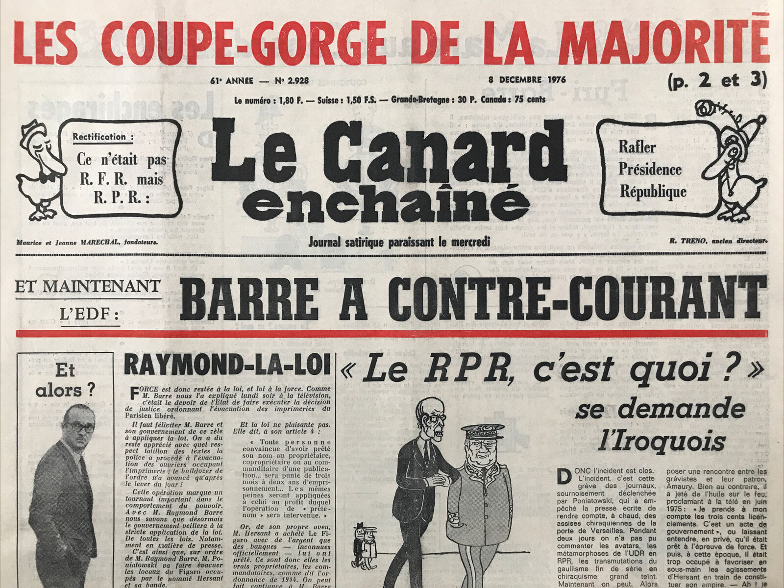 Couac ! | Acheter un Canard | Vente d'Anciens Journaux du Canard Enchaîné. Des Journaux Satiriques de Collection, Historiques & Authentiques de 1916 à 2004 ! | 2928