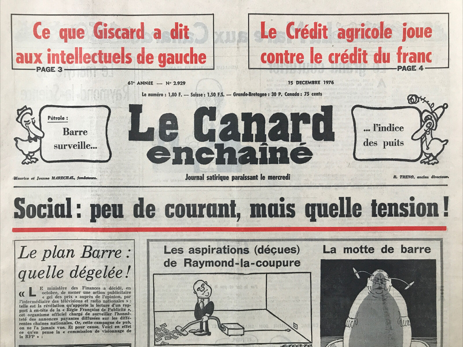 Couac ! | Acheter un Canard | Vente d'Anciens Journaux du Canard Enchaîné. Des Journaux Satiriques de Collection, Historiques & Authentiques de 1916 à 2004 ! | 2929