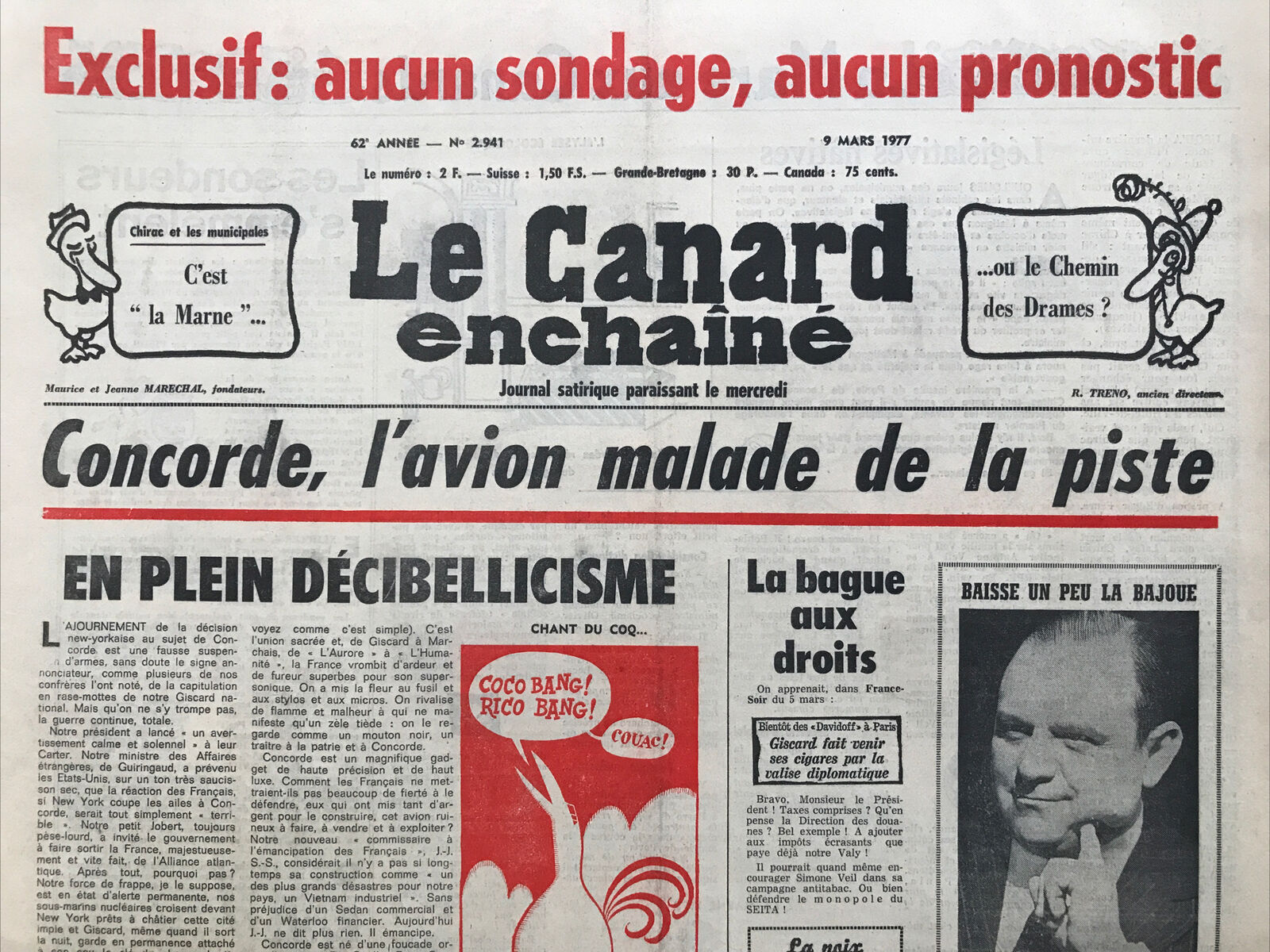 Couac ! | Acheter un Canard | Vente d'Anciens Journaux du Canard Enchaîné. Des Journaux Satiriques de Collection, Historiques & Authentiques de 1916 à 2004 ! | 2941