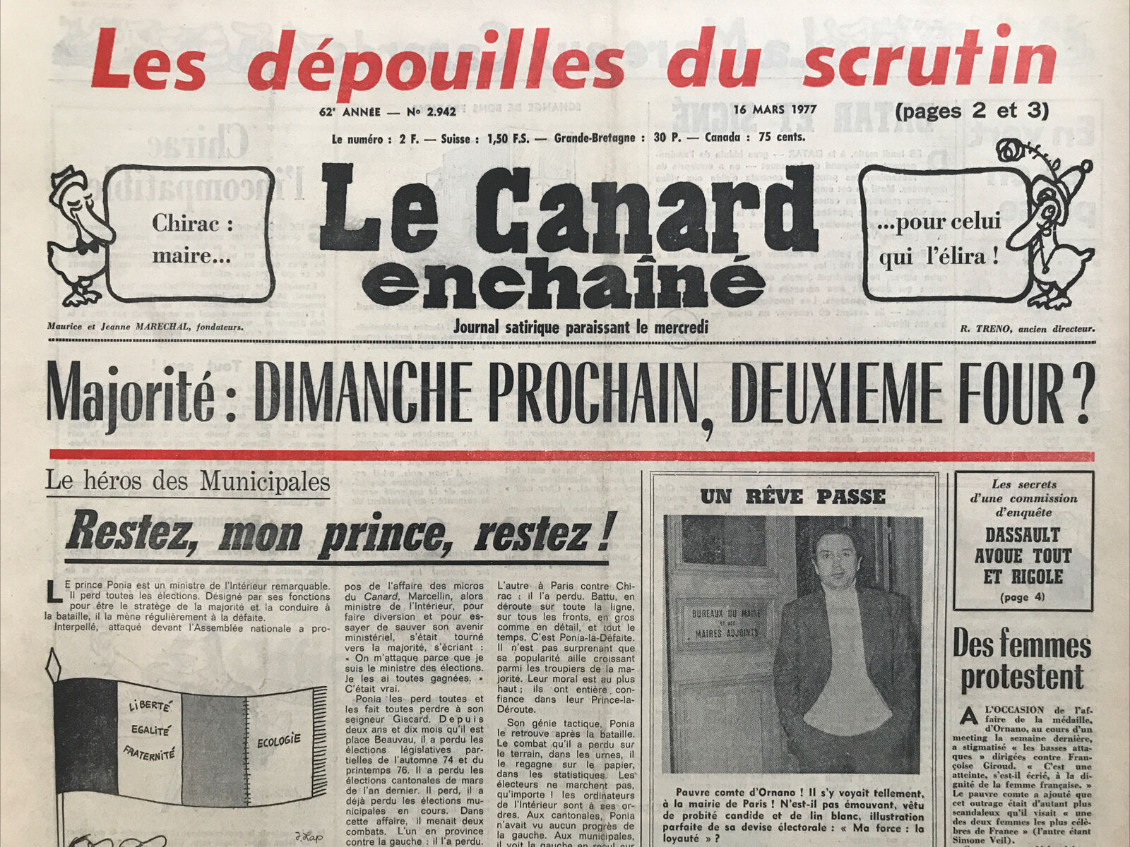 Couac ! | Acheter un Canard | Vente d'Anciens Journaux du Canard Enchaîné. Des Journaux Satiriques de Collection, Historiques & Authentiques de 1916 à 2004 ! | 2942