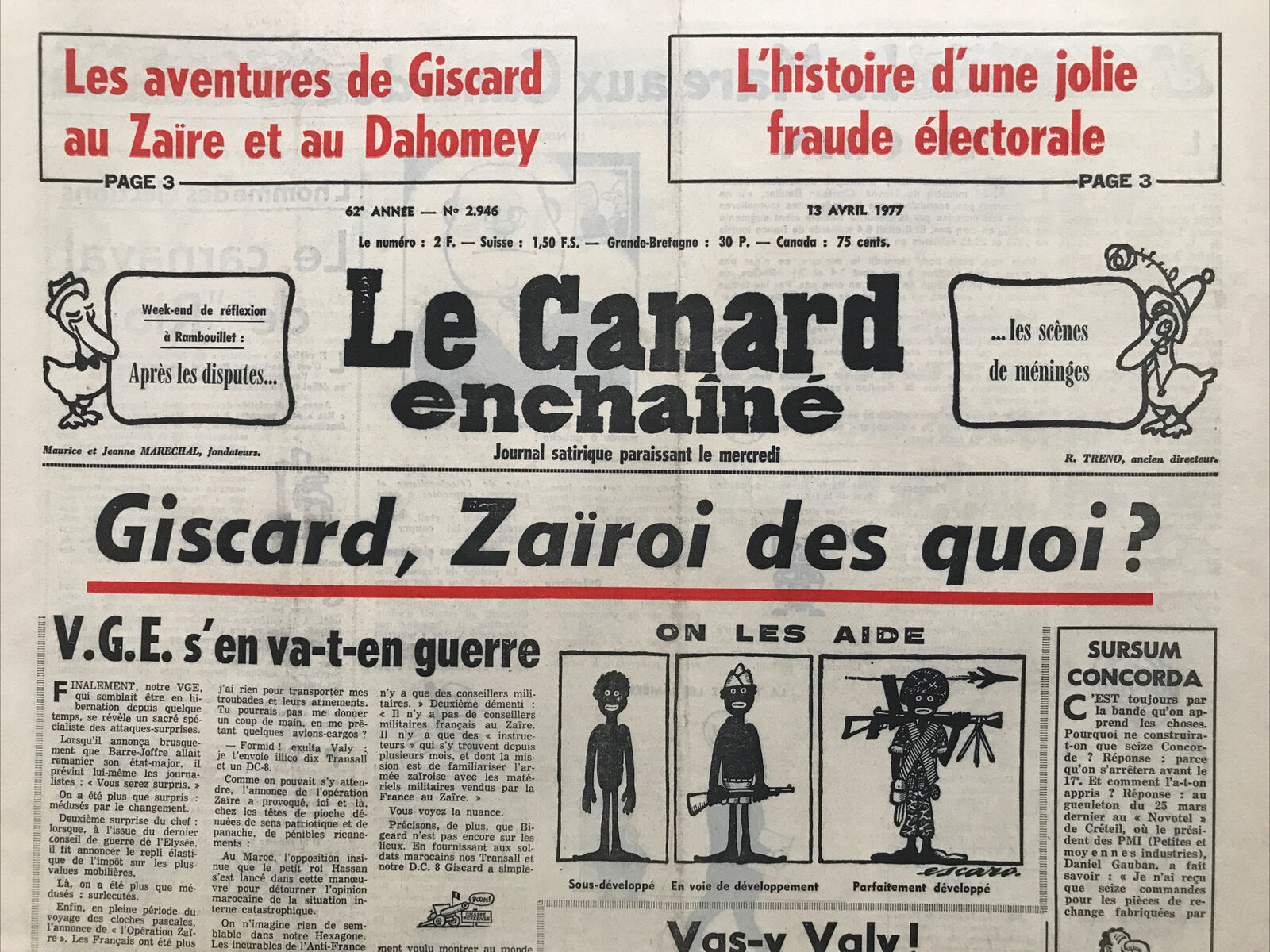 Couac ! | Acheter un Canard | Vente d'Anciens Journaux du Canard Enchaîné. Des Journaux Satiriques de Collection, Historiques & Authentiques de 1916 à 2004 ! | 2946