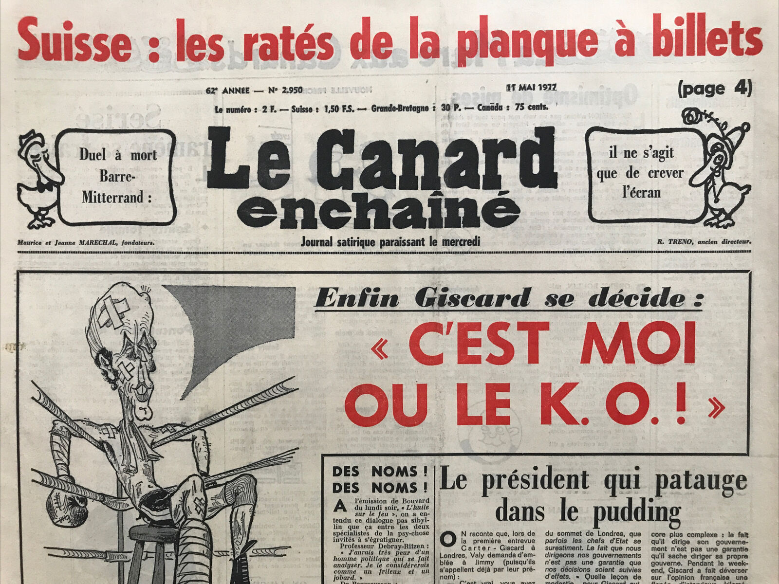 Couac ! | Acheter un Canard | Vente d'Anciens Journaux du Canard Enchaîné. Des Journaux Satiriques de Collection, Historiques & Authentiques de 1916 à 2004 ! | 2950