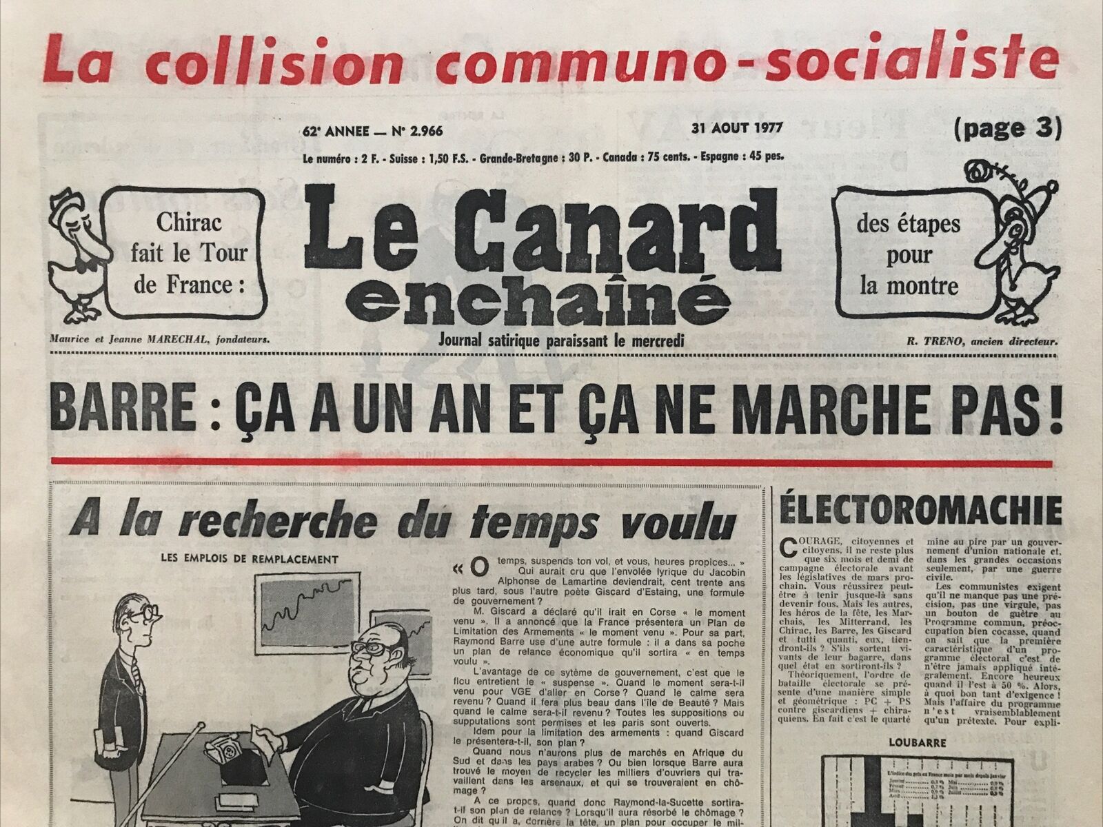 Couac ! | Acheter un Canard | Vente d'Anciens Journaux du Canard Enchaîné. Des Journaux Satiriques de Collection, Historiques & Authentiques de 1916 à 2004 ! | 2966