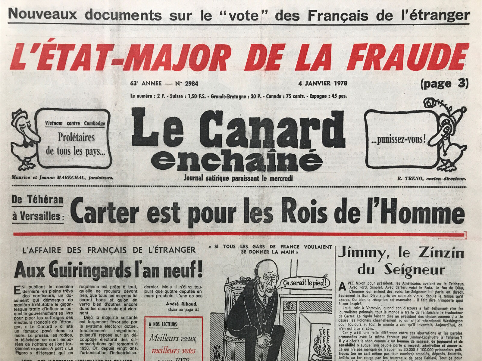 Couac ! | Acheter un Canard | Vente d'Anciens Journaux du Canard Enchaîné. Des Journaux Satiriques de Collection, Historiques & Authentiques de 1916 à 2004 ! | 2984