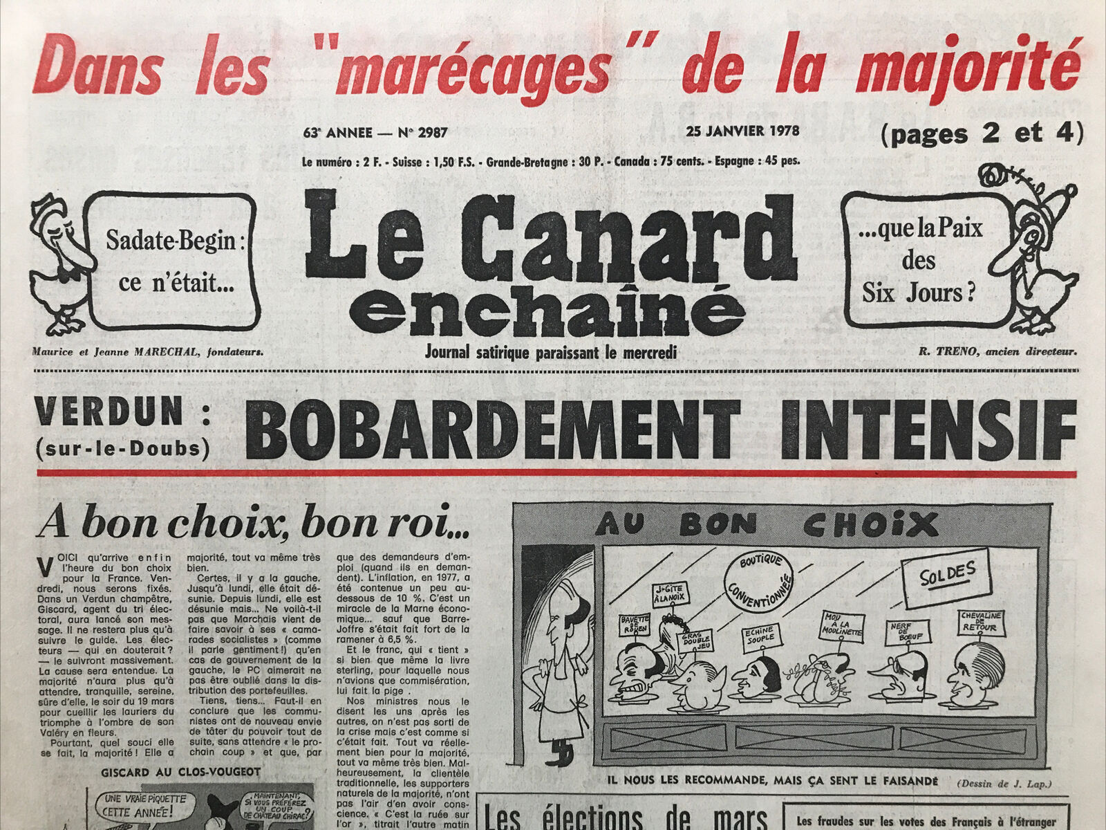 Couac ! | Acheter un Canard | Vente d'Anciens Journaux du Canard Enchaîné. Des Journaux Satiriques de Collection, Historiques & Authentiques de 1916 à 2004 ! | 2987