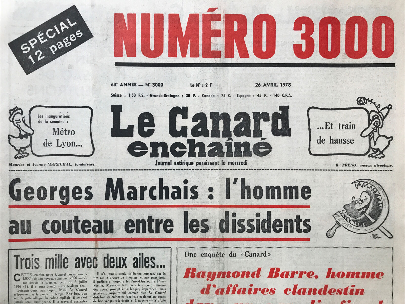 Couac ! | Acheter un Canard | Vente d'Anciens Journaux du Canard Enchaîné. Des Journaux Satiriques de Collection, Historiques & Authentiques de 1916 à 2004 ! | 3000