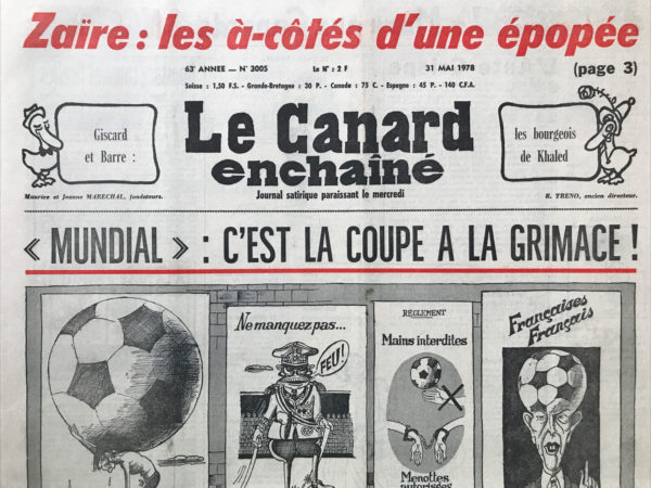 Couac ! | N° 3005 du Canard Enchaîné - 31 Mai 1978 | Nos Exemplaires du Canard Enchaîné sont archivés dans de bonnes conditions de conservation (obscurité, hygrométrie maitrisée et faible température), ce qui s'avère indispensable pour des journaux anciens. | 3005