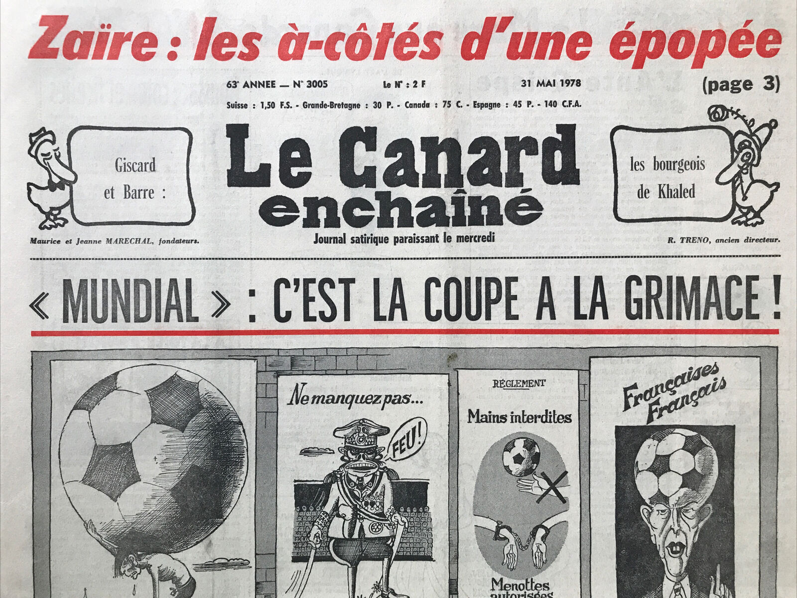 Couac ! | Acheter un Canard | Vente d'Anciens Journaux du Canard Enchaîné. Des Journaux Satiriques de Collection, Historiques & Authentiques de 1916 à 2004 ! | 3005