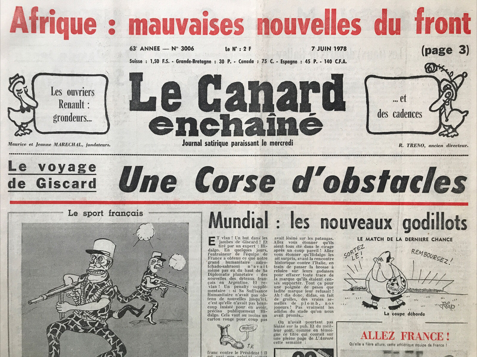 Couac ! | Acheter un Canard | Vente d'Anciens Journaux du Canard Enchaîné. Des Journaux Satiriques de Collection, Historiques & Authentiques de 1916 à 2004 ! | 3006