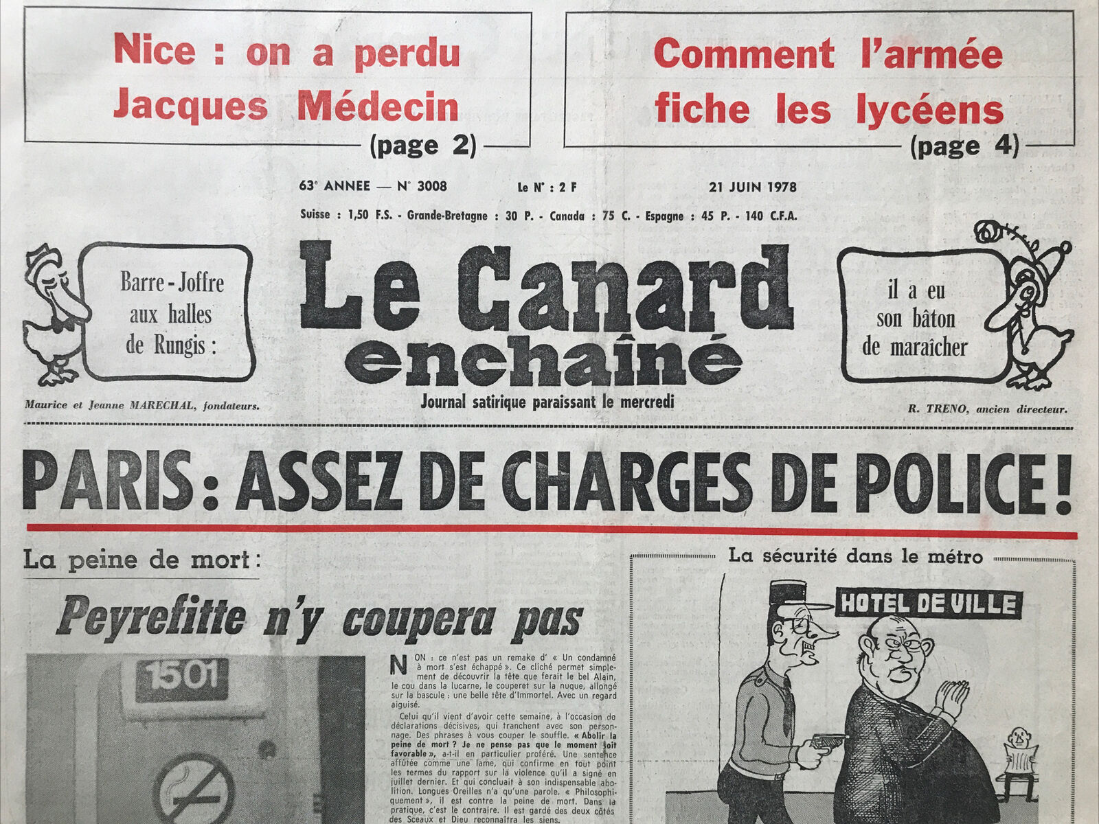 Couac ! | Acheter un Canard | Vente d'Anciens Journaux du Canard Enchaîné. Des Journaux Satiriques de Collection, Historiques & Authentiques de 1916 à 2004 ! | 3008