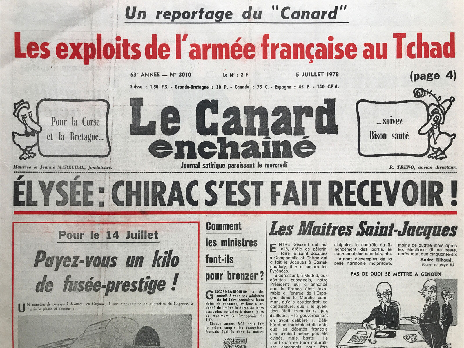 Couac ! | Acheter un Canard | Vente d'Anciens Journaux du Canard Enchaîné. Des Journaux Satiriques de Collection, Historiques & Authentiques de 1916 à 2004 ! | 3010