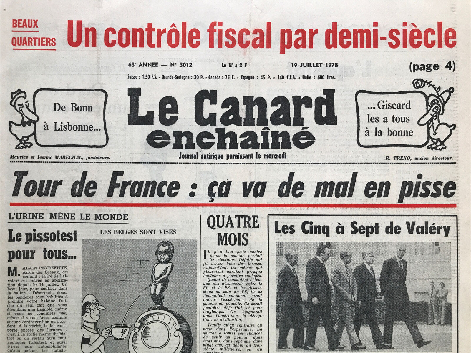 Couac ! | Acheter un Canard | Vente d'Anciens Journaux du Canard Enchaîné. Des Journaux Satiriques de Collection, Historiques & Authentiques de 1916 à 2004 ! | 3012