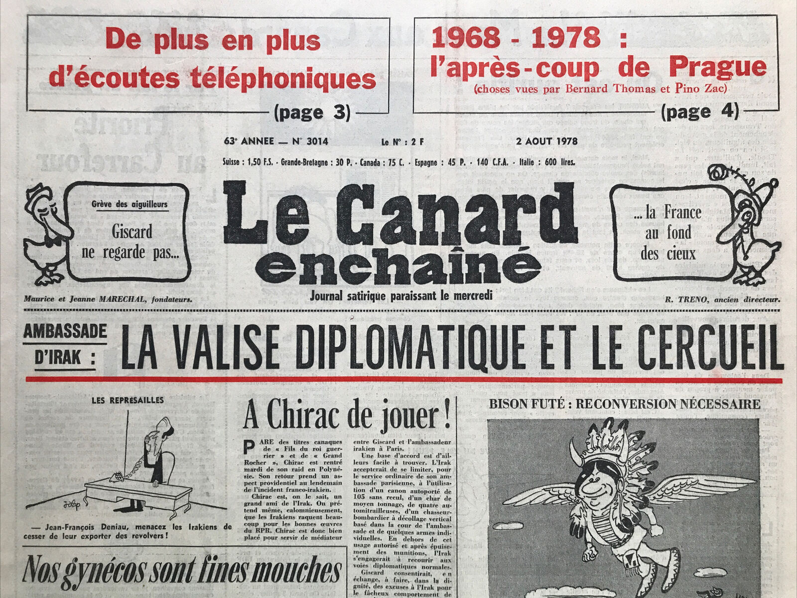 Couac ! | Acheter un Canard | Vente d'Anciens Journaux du Canard Enchaîné. Des Journaux Satiriques de Collection, Historiques & Authentiques de 1916 à 2004 ! | 3014