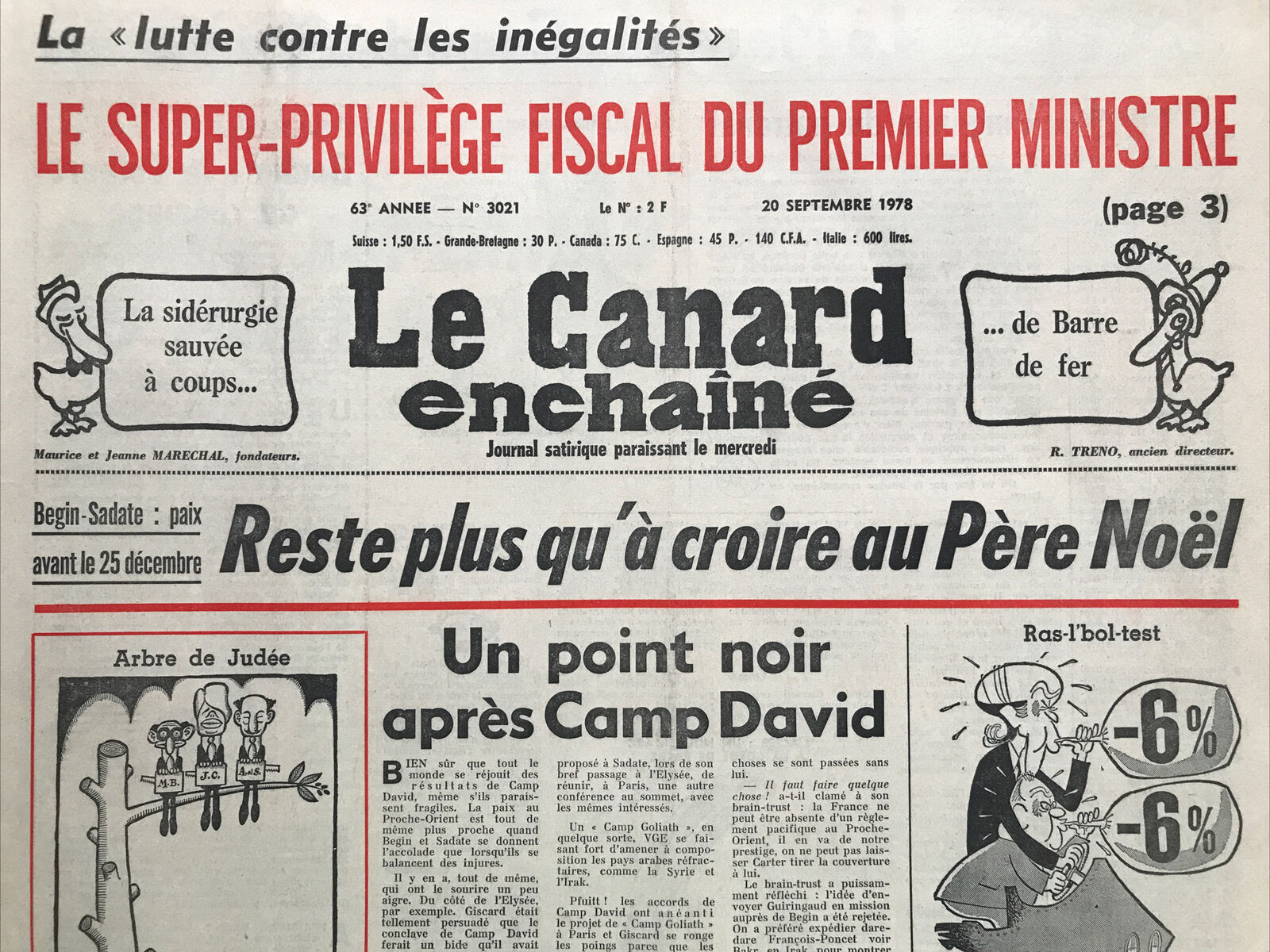 Couac ! | Acheter un Canard | Vente d'Anciens Journaux du Canard Enchaîné. Des Journaux Satiriques de Collection, Historiques & Authentiques de 1916 à 2004 ! | 3021