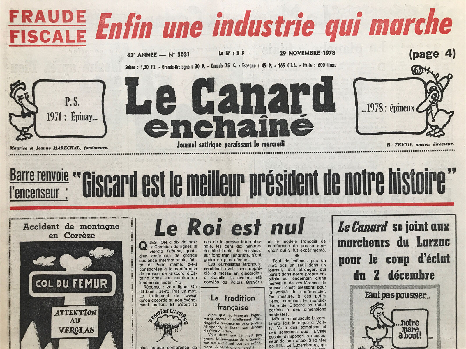 Couac ! | Acheter un Canard | Vente d'Anciens Journaux du Canard Enchaîné. Des Journaux Satiriques de Collection, Historiques & Authentiques de 1916 à 2004 ! | 3031