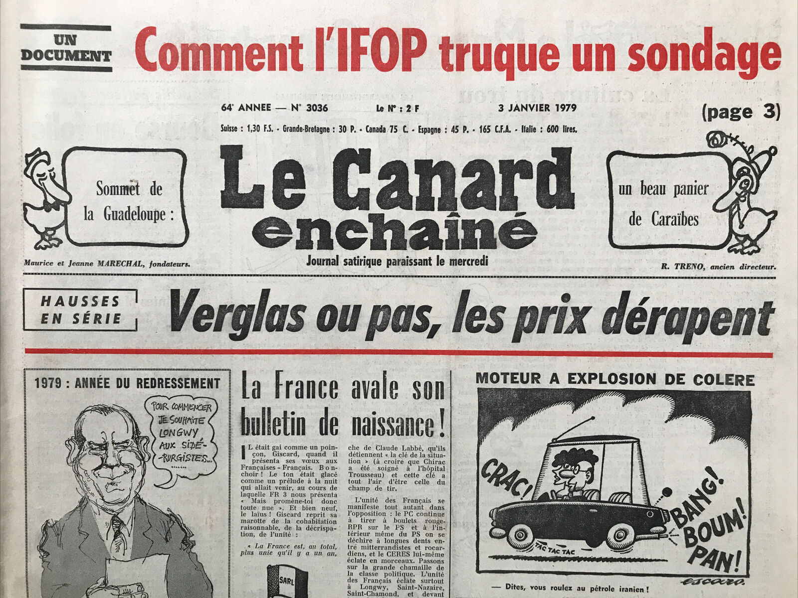 Couac ! | Acheter un Canard | Vente d'Anciens Journaux du Canard Enchaîné. Des Journaux Satiriques de Collection, Historiques & Authentiques de 1916 à 2004 ! | 3036