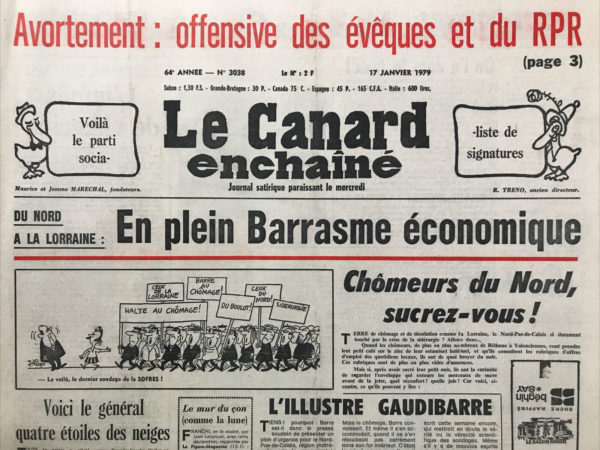 Couac ! | N° 3038 du Canard Enchaîné - 17 Janvier 1979 | Nos Exemplaires du Canard Enchaîné sont archivés dans de bonnes conditions de conservation (obscurité, hygrométrie maitrisée et faible température), ce qui s'avère indispensable pour des journaux anciens. | 3038