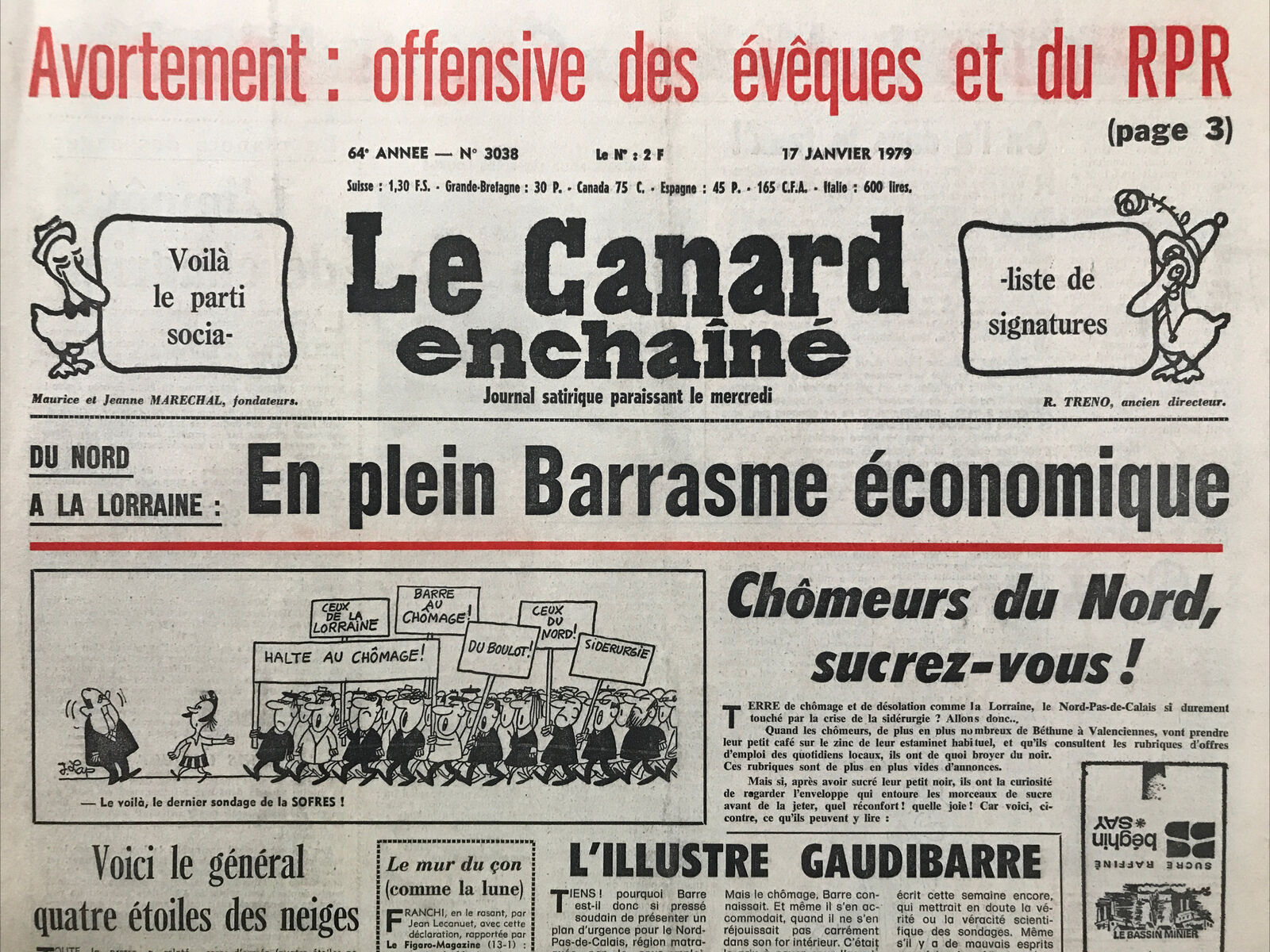 Couac ! | Acheter un Canard | Vente d'Anciens Journaux du Canard Enchaîné. Des Journaux Satiriques de Collection, Historiques & Authentiques de 1916 à 2004 ! | 3038