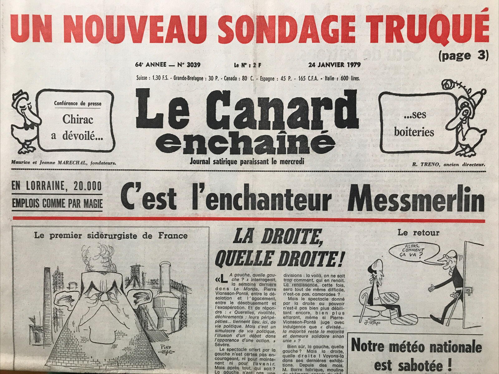 Couac ! | Acheter un Canard | Vente d'Anciens Journaux du Canard Enchaîné. Des Journaux Satiriques de Collection, Historiques & Authentiques de 1916 à 2004 ! | 3039