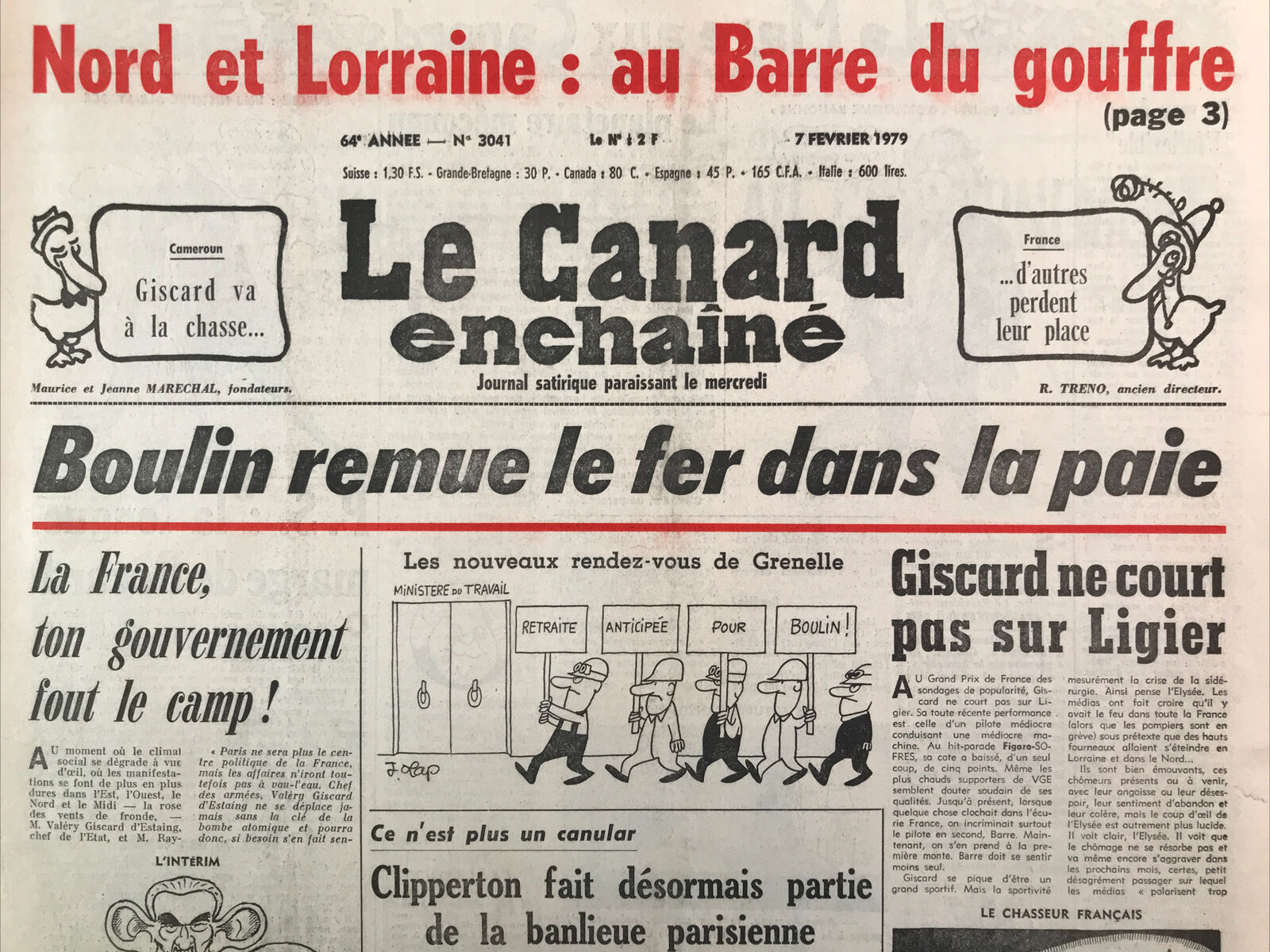 Couac ! | Acheter un Canard | Vente d'Anciens Journaux du Canard Enchaîné. Des Journaux Satiriques de Collection, Historiques & Authentiques de 1916 à 2004 ! | 3041