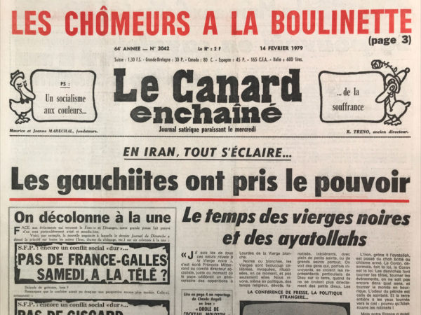 Couac ! | N° 3042 du Canard Enchaîné - 14 Février 1979 | Nos Exemplaires du Canard Enchaîné sont archivés dans de bonnes conditions de conservation (obscurité, hygrométrie maitrisée et faible température), ce qui s'avère indispensable pour des journaux anciens. | 3042