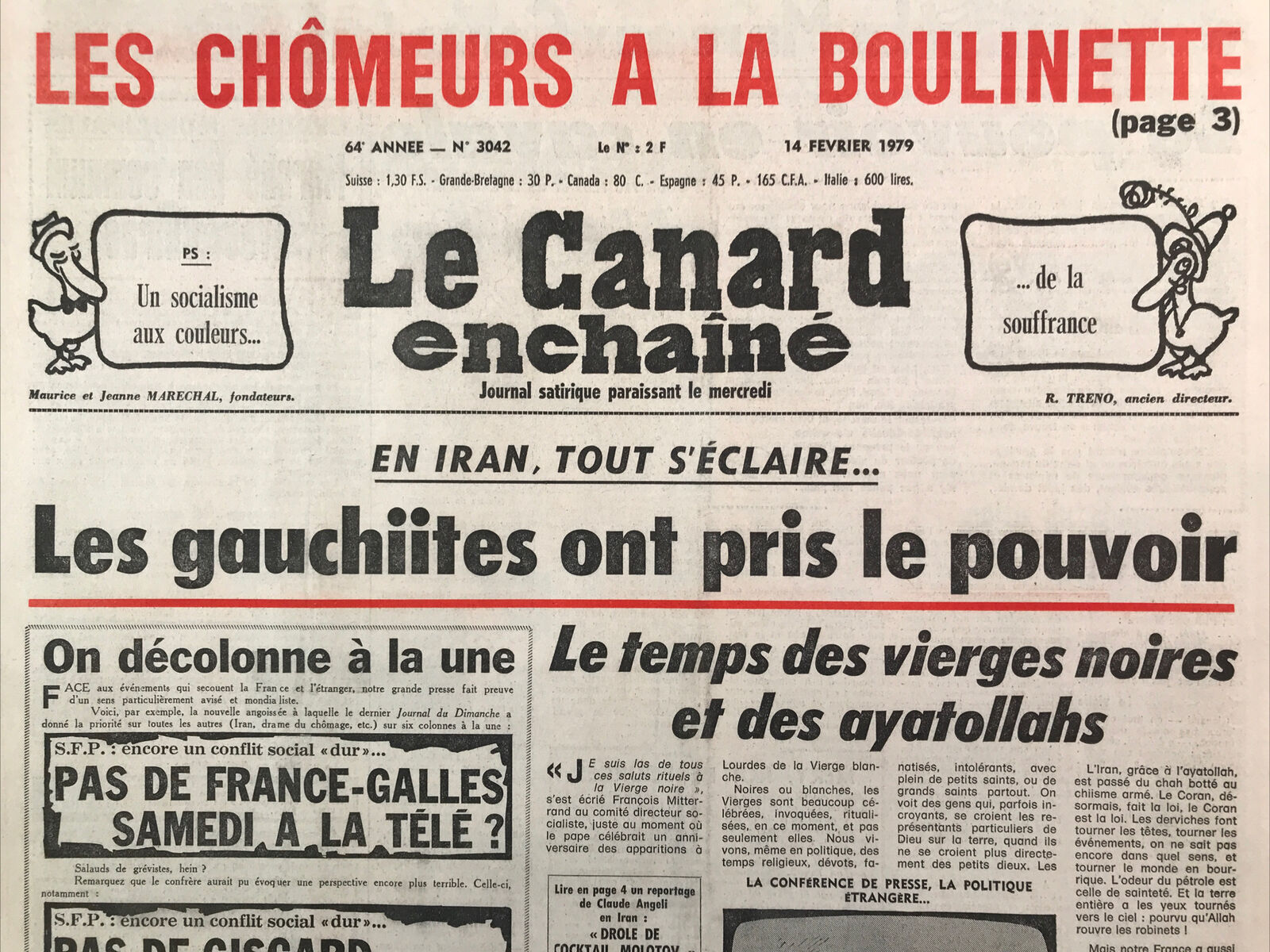 Couac ! | Acheter un Canard | Vente d'Anciens Journaux du Canard Enchaîné. Des Journaux Satiriques de Collection, Historiques & Authentiques de 1916 à 2004 ! | 3042