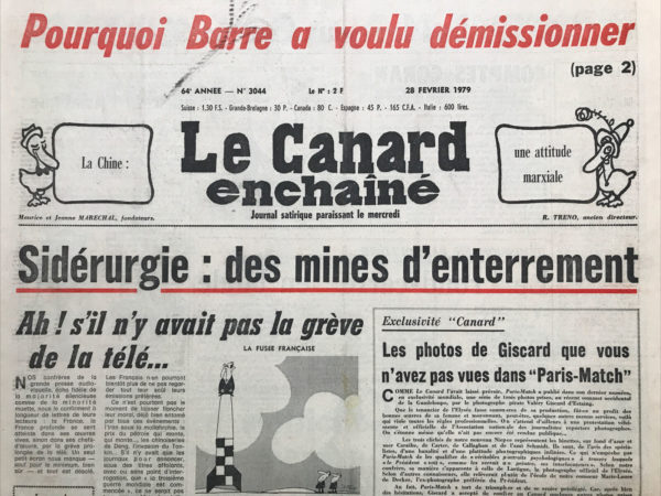 Couac ! | N° 3044 du Canard Enchaîné - 28 Février 1979 | Nos Exemplaires du Canard Enchaîné sont archivés dans de bonnes conditions de conservation (obscurité, hygrométrie maitrisée et faible température), ce qui s'avère indispensable pour des journaux anciens. | 3044