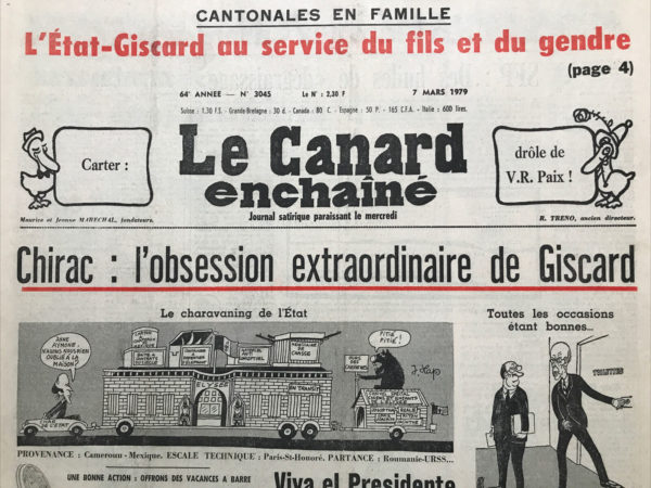 Couac ! | N° 3045 du Canard Enchaîné - 7 Mars 1979 | Nos Exemplaires du Canard Enchaîné sont archivés dans de bonnes conditions de conservation (obscurité, hygrométrie maitrisée et faible température), ce qui s'avère indispensable pour des journaux anciens. | 3045