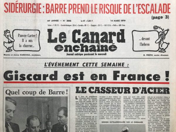 Couac ! | N° 3046 du Canard Enchaîné - 14 Mars 1979 | Nos Exemplaires du Canard Enchaîné sont archivés dans de bonnes conditions de conservation (obscurité, hygrométrie maitrisée et faible température), ce qui s'avère indispensable pour des journaux anciens. | 3046