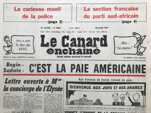 Couac ! | N° 3048 du Canard Enchaîné - 28 Mars 1979 | Nos Exemplaires du Canard Enchaîné sont archivés dans de bonnes conditions de conservation (obscurité, hygrométrie maitrisée et faible température), ce qui s'avère indispensable pour des journaux anciens. | 3048