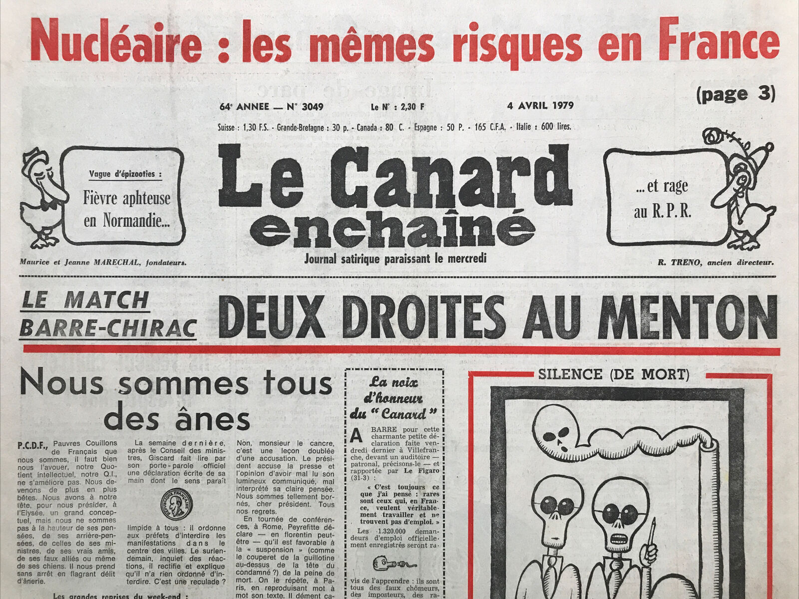 Couac ! | Acheter un Canard | Vente d'Anciens Journaux du Canard Enchaîné. Des Journaux Satiriques de Collection, Historiques & Authentiques de 1916 à 2004 ! | 3049