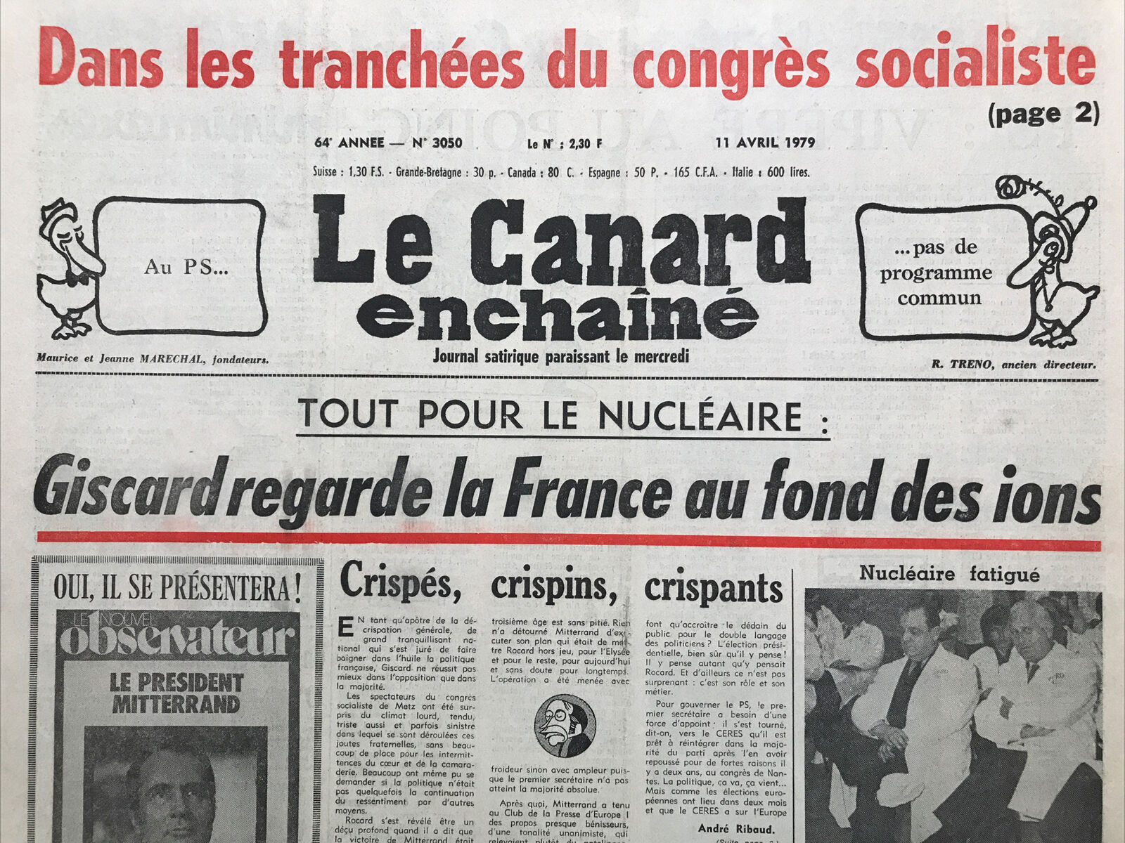 Couac ! | Acheter un Canard | Vente d'Anciens Journaux du Canard Enchaîné. Des Journaux Satiriques de Collection, Historiques & Authentiques de 1916 à 2004 ! | 3050