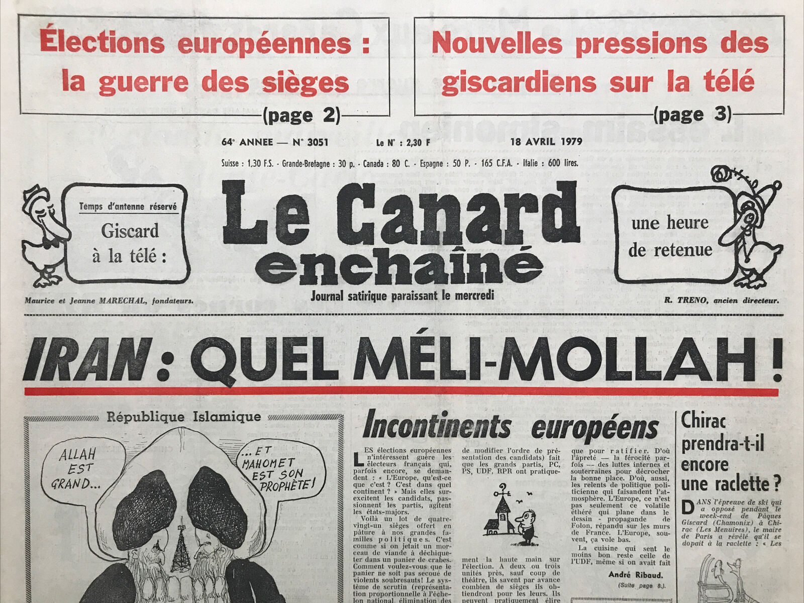 Couac ! | Acheter un Canard | Vente d'Anciens Journaux du Canard Enchaîné. Des Journaux Satiriques de Collection, Historiques & Authentiques de 1916 à 2004 ! | 3051