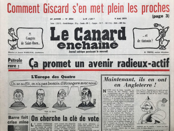 Couac ! | N° 3054 du Canard Enchaîné - 9 Mai 1979 | Nos Exemplaires du Canard Enchaîné sont archivés dans de bonnes conditions de conservation (obscurité, hygrométrie maitrisée et faible température), ce qui s'avère indispensable pour des journaux anciens. | 3054