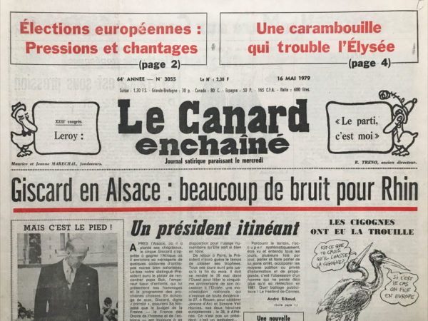 Couac ! | N° 3055 du Canard Enchaîné - 16 Mai 1979 | Nos Exemplaires du Canard Enchaîné sont archivés dans de bonnes conditions de conservation (obscurité, hygrométrie maitrisée et faible température), ce qui s'avère indispensable pour des journaux anciens. | 3055