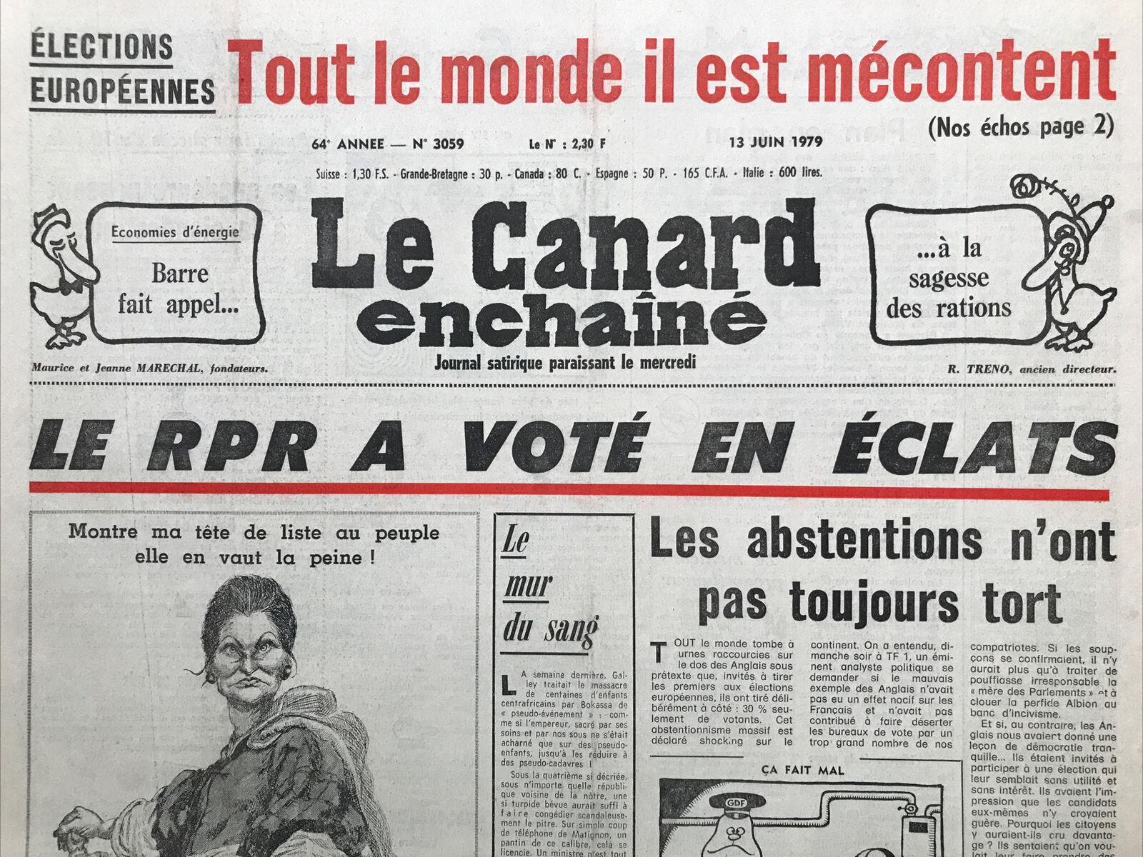 Couac ! | Acheter un Canard | Vente d'Anciens Journaux du Canard Enchaîné. Des Journaux Satiriques de Collection, Historiques & Authentiques de 1916 à 2004 ! | 3059